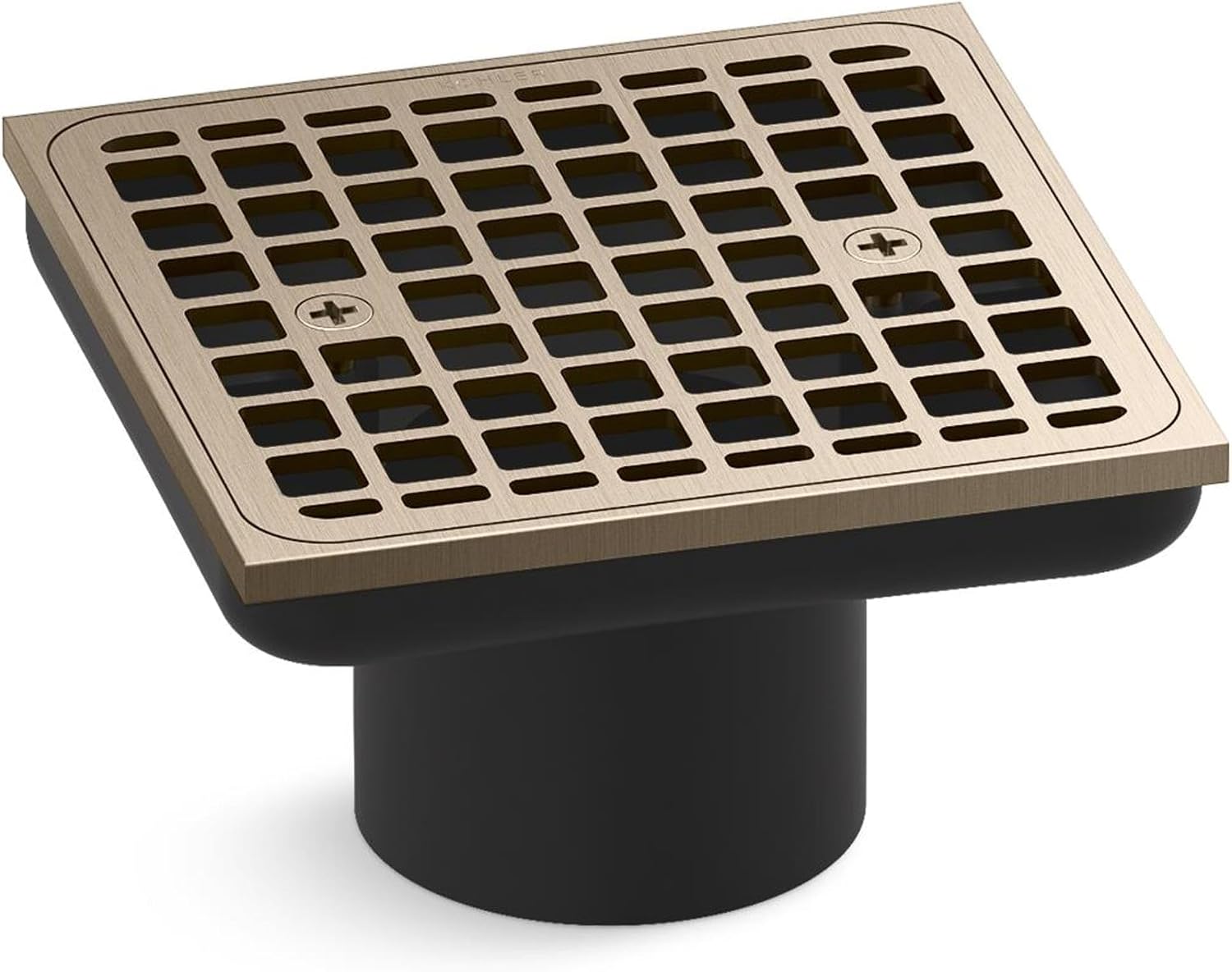 KOHLER K- 22665-BV SQUARE GRID WITH SCREWS & DRAIN THROAT, Vibrant Brushed Bronze