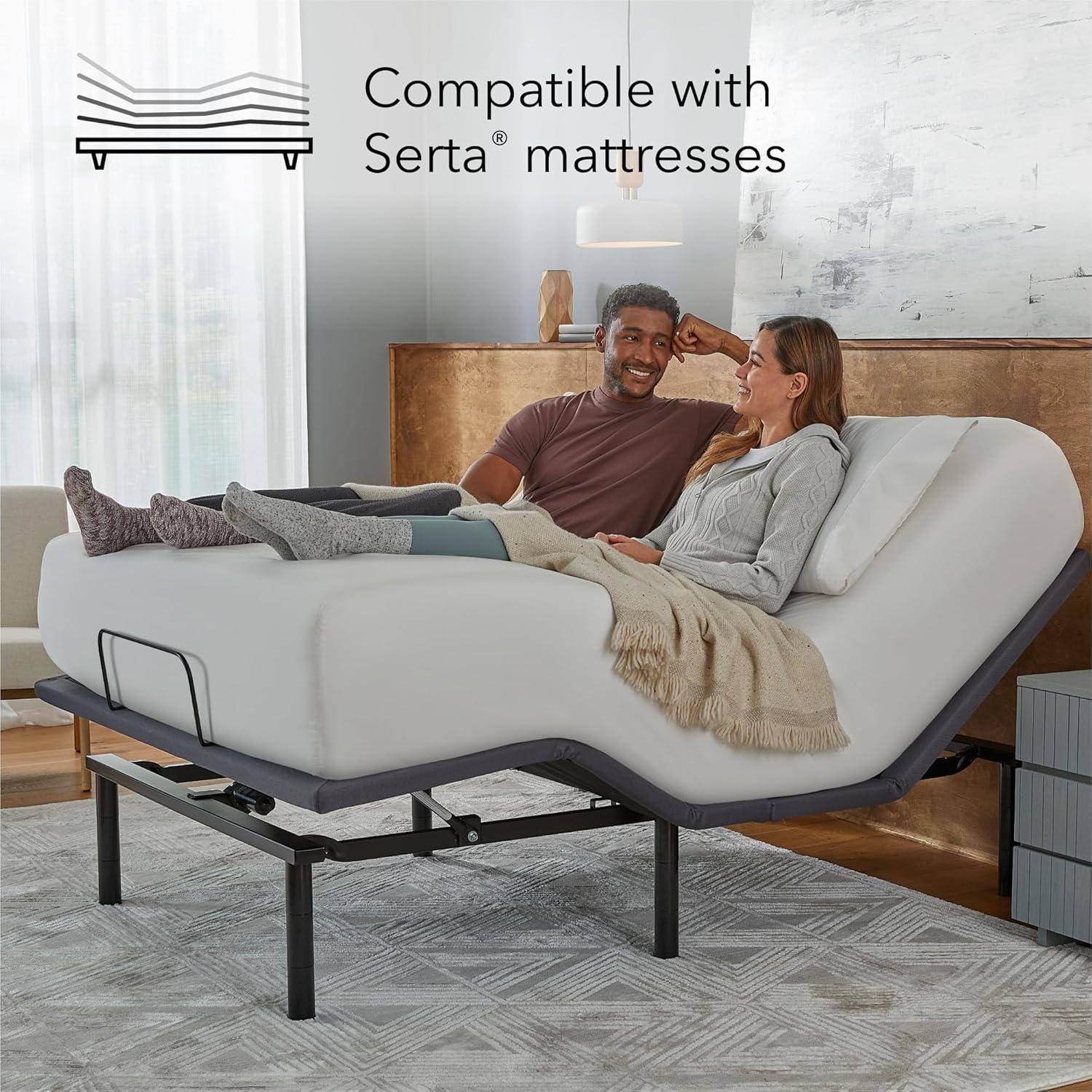 Serta baselogic Level 2 Adjustable Base Bed Frame - Full - Head and Foot Adjustability, Wireless Remote, Zero-Gravity Preset, and Foldable for Convenient Mobility and Storage