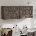 YOURLITE Laundry Cabinet, Medicine Cabinet, Bathroom Kitchen Storage Wall Mounted Farmhouse Organizer with Shelves Over Toilet, One Set of 2 Pieces X 24', Grey