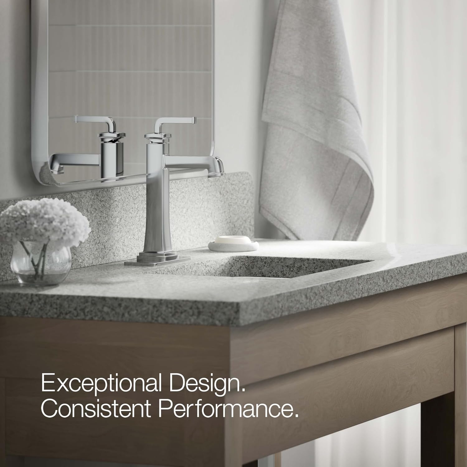 KOHLER 26430-4N-CP K-26430-4N-CP Riff Tall Single-Handle Bathroom Sink Faucet, 5 gpm, Polished Chrome