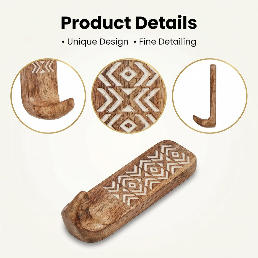 Indian Shelf 300 Pieces Bulk Wood Adhesive Wall Hooks – Wholesale Boho Peel and Stick Hooks for Keys, Hats, Towels, Entryway Decor, Self Adhesive Wall Mounted Hooks for Home Organization