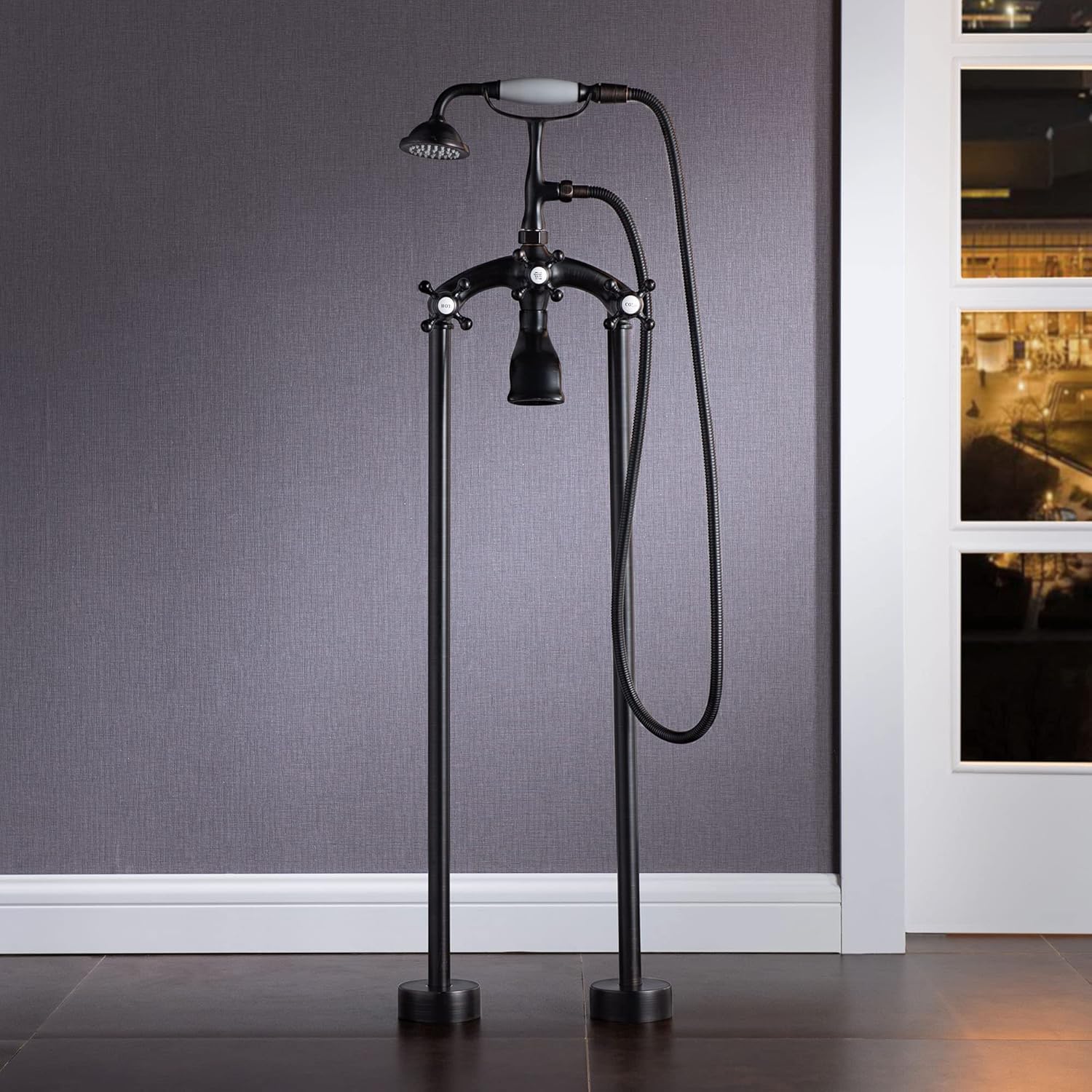 WOODBRIDGE BTA1536-ORB-Drain &O+F0029ORB BATHTUB, Oil Rubbed Bronze