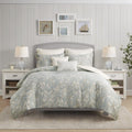 Harbor House 100% Cotton Duvet Cover, Ultra Soft, All Season Bedding Oversized Comforter Cover, Chelsea Paisley Blue King/Cal King (106'x90') 3 Piece