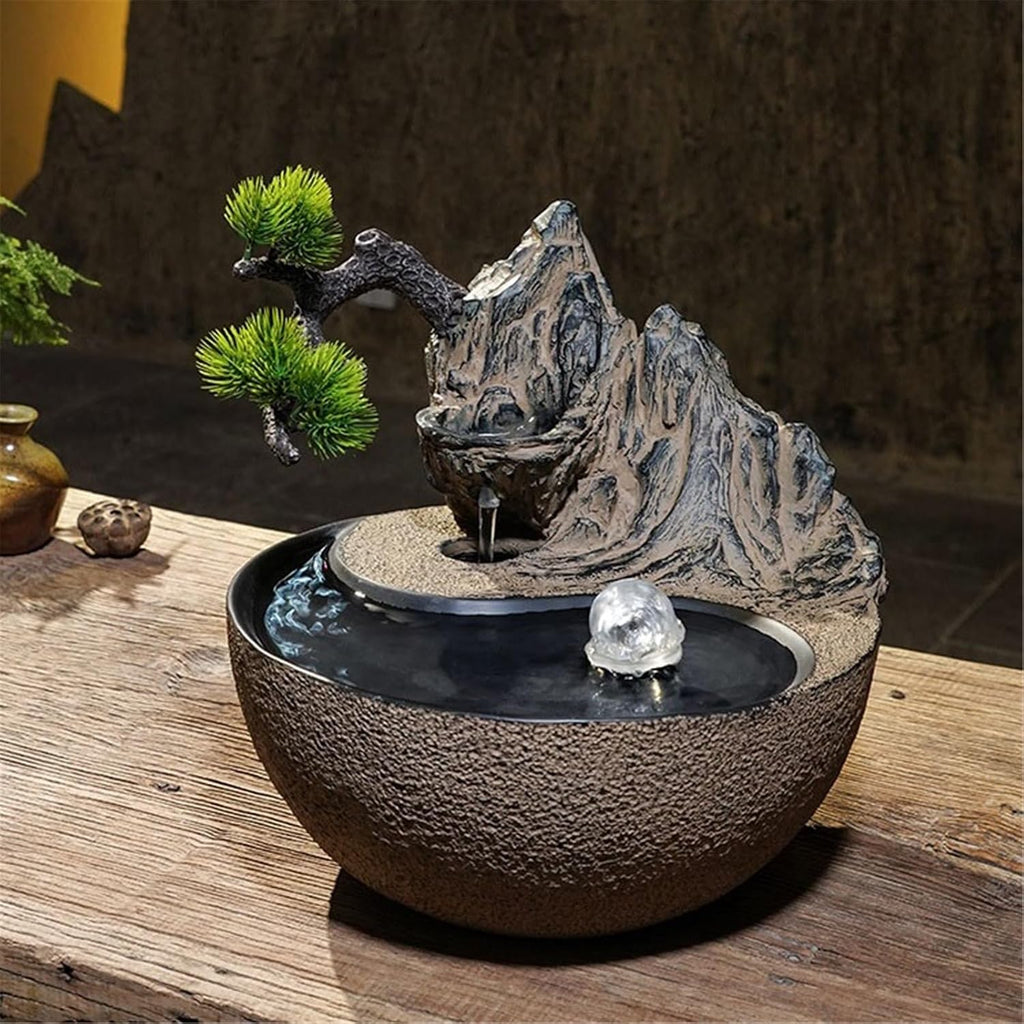Tabletop Fountain Indoor Waterfall Fountain Chinese Style Desktop Water Ornaments Tea Room Water Feature