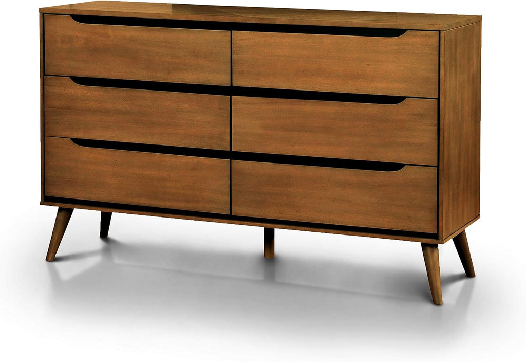 24/7 Shop at Home Chopard Contemporary Wood Bedroom Set, 4-Piece Queen Bedroom Set, Oak