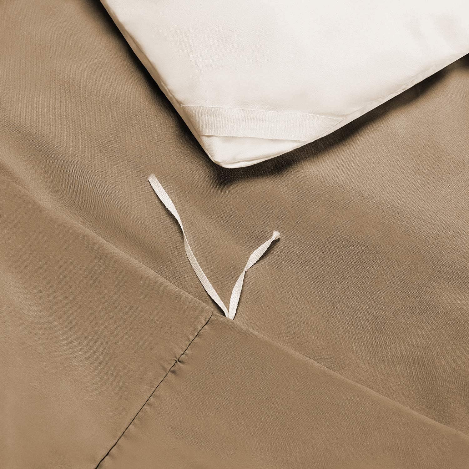 4 Piece Bed in a Bag Set 100% Egyptian Cotton 600 Thread Count Duvet Cover Pillow Shams & Fitted Sheet with Extra Deep Pocket Soft Bedding(King Size, Taupe)