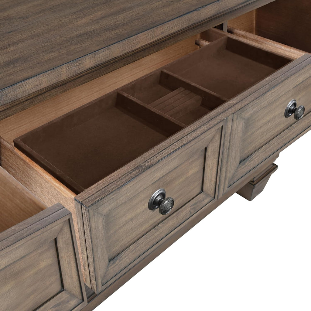 New Classic Furniture Mariana 5-Piece Wood Cal King Bedroom Set with 2 Nightstands, Vintage Mocha