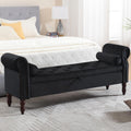 Storage Bench for Bedroom King Size, 67' End of Bed Storage Bench, Upholstered Tufted Storage Ottoman Benches, Velvet Bench with Storage and Arms for Bedroom, Living Room, Entryway, Black