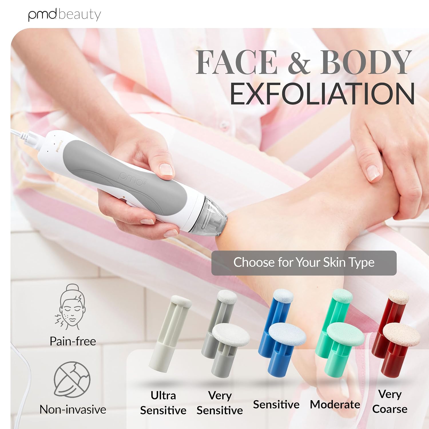 PMD Beauty Personal Microderm Pro - At-Home Use, Facial Exfoliator Tool, Microdermabrasion Machine Kit for Face and Body Skincare