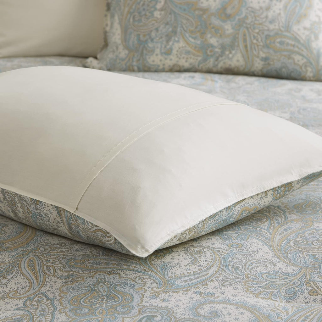 Harbor House 100% Cotton Duvet Cover, Ultra Soft, All Season Bedding Oversized Comforter Cover, Chelsea Paisley Blue King/Cal King (106'x90') 3 Piece