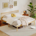 12 in High Solid Bamboo Wood King Size Bed Frame with Headboard, Platform Bed Frame King, Heavy Duty, No Box Spring Needed, Nosie Free