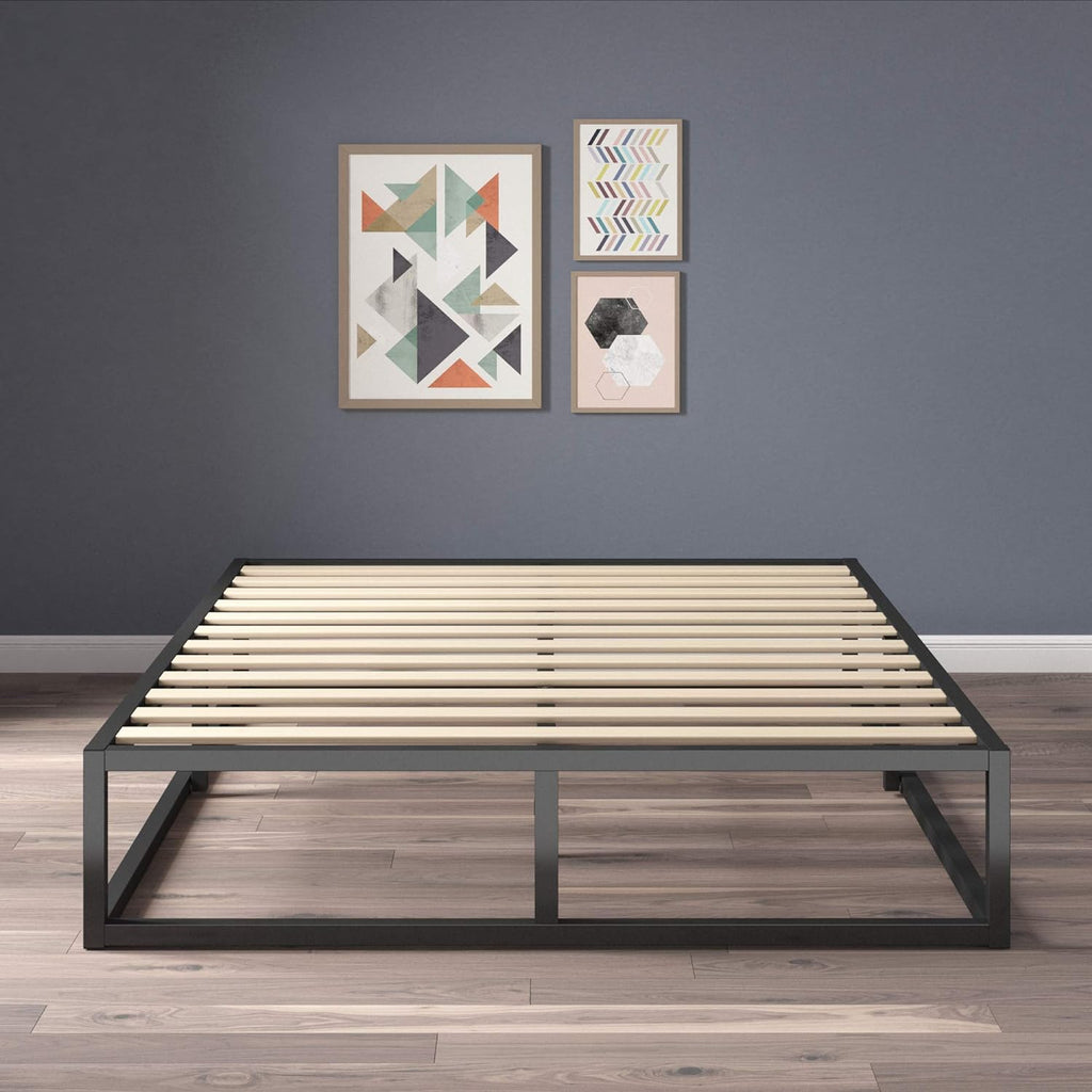 Zinus Joseph 10 Inch Metal Platforma Bed Frame/Mattress Foundation/Wood Slat Support/No Box Spring Needed/Sturdy Steel Structure, Queen, Black
