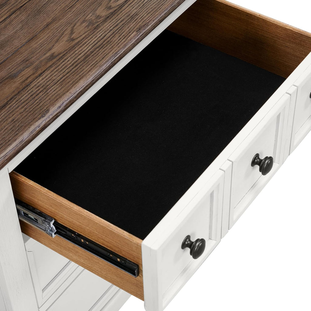 Furniture of America Roden Modern Solid Wood 5-Piece Bedroom Set with Storage Footboard, USB Chargers on Nightstand, Drop Handle Pulls, No Box Spring Needed, King, White