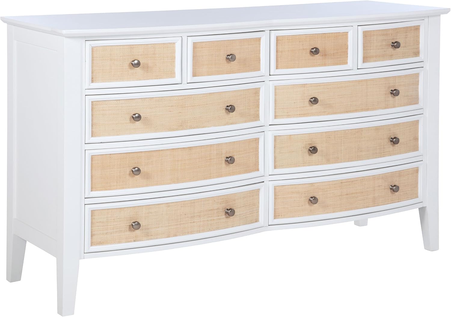 Coaster Home Furnishings Bexhill Farmhouse 5-Piece Bedroom Set Fabric Linen-Like Upholstered Eastern King Size Panel Bed Frame 56-inch Headboard White 223471KE-S5