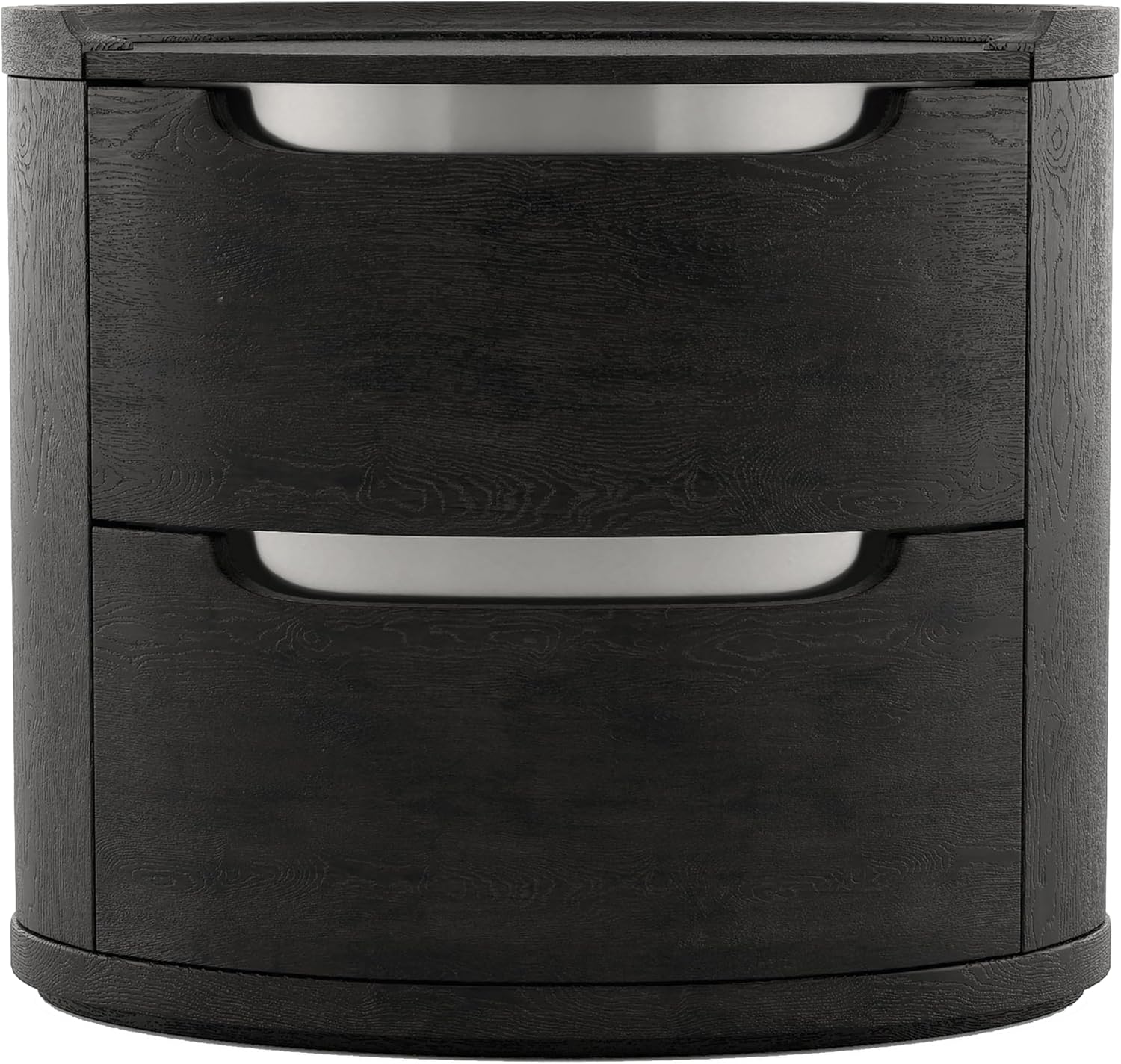 Furniture of America Teada Modern Wood 5-Piece Bedroom Set with Padded Curved Headboard, Oval Nightstand, Felt-Lined Top and UV-Stained Lower Drawers, Box Spring Needed, Queen, Black