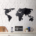 World Map Wall Art, 100% Metal World Map 2D, Sculpture, Large and Wide - Size (23.6' x 47.2') - Wall Hanging for Living Room, Bedroom, Dorm Size (23.6' x 47.2') (Black, (23.6' x 47.2'))