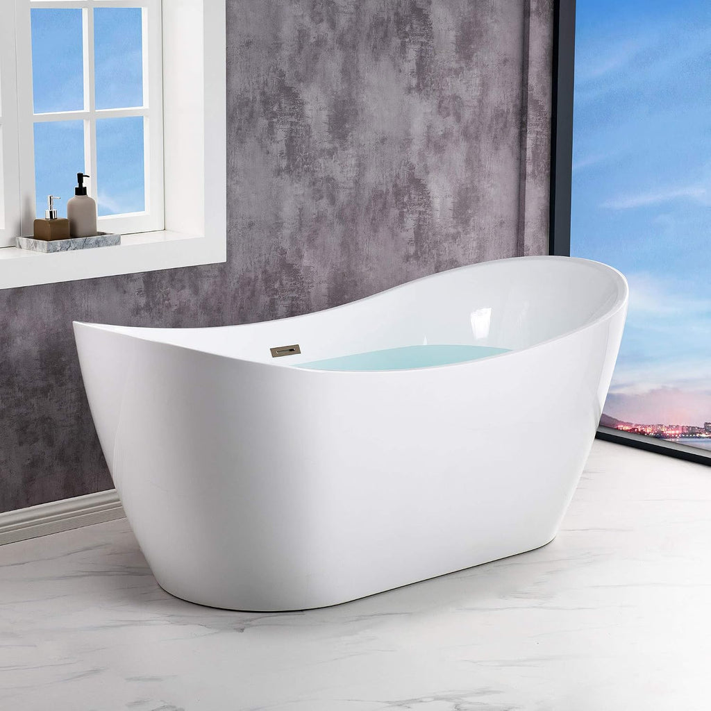 WOODBRIDGE BTA1515-B/N-Drain &O +F0001BNSQ BATHTUB, With Brushed Nickel Drian