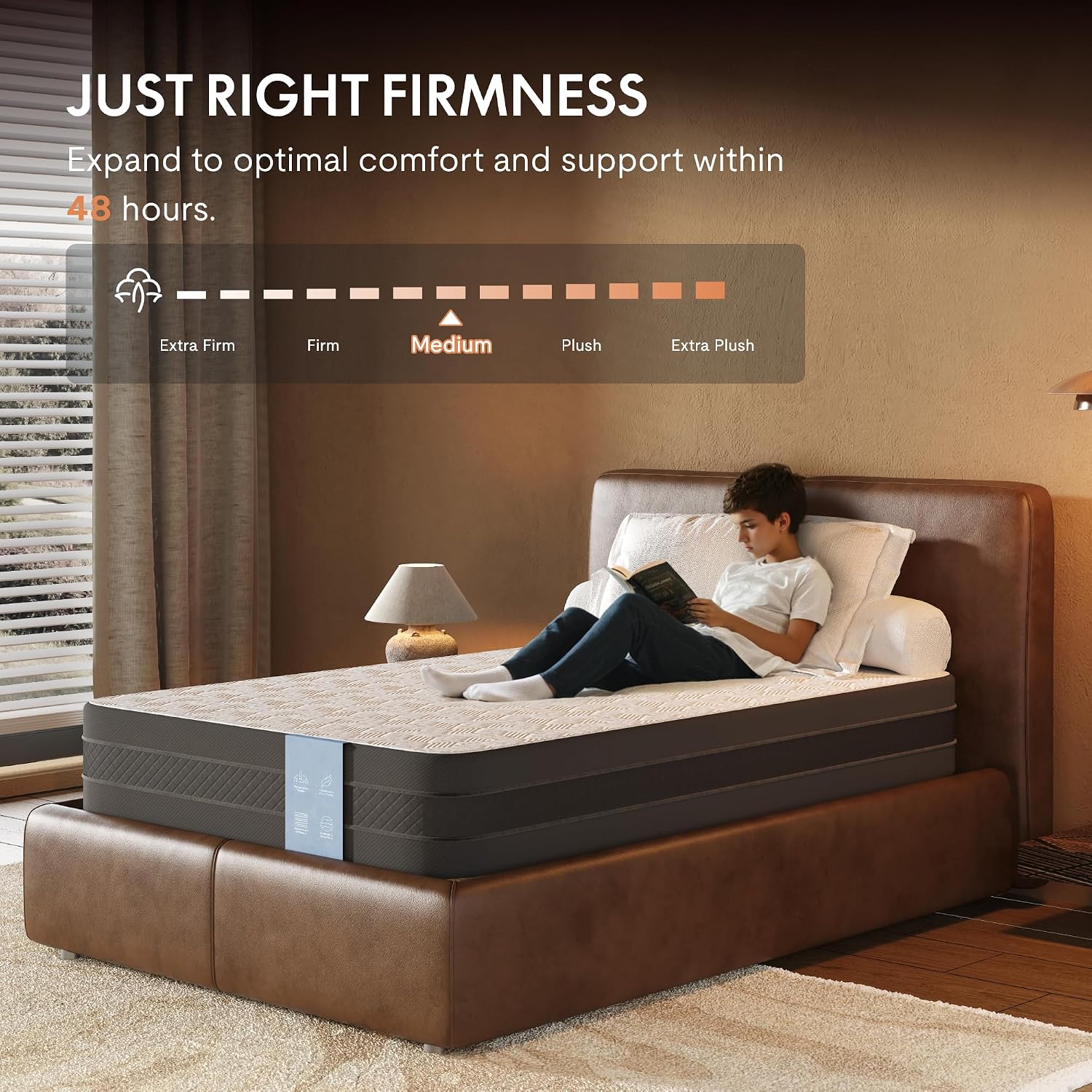 FLEXISPOT Twin XL Adjustable Bed Frame with 12' Gel Memory Foam Mattress – Zero Gravity & Soothing Massage, Medium-Firm Support, Bamboo Viscose Cover, 750 lbs Capacity
