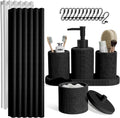 Hearth & Harbor Bathroom Set - Black Bathroom Accessories Set, 19PC Bathroom Accessory Set, Bathroom Sets with Shower Curtain Set, Soap Dispenser & Toothbrush Holder