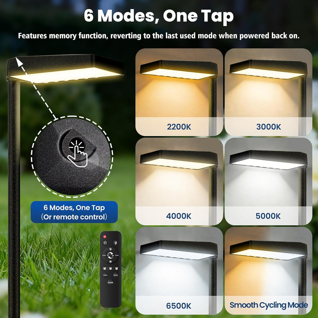 Low Voltage Landscape Lighting, All-in-one 6W LED Outdoor Pathway Lights Kit with Transformer and UL Listed Wire 5CCT IP66 Waterproof Landscape Lights for Walkway Garden Yard Patio(8 Pack)