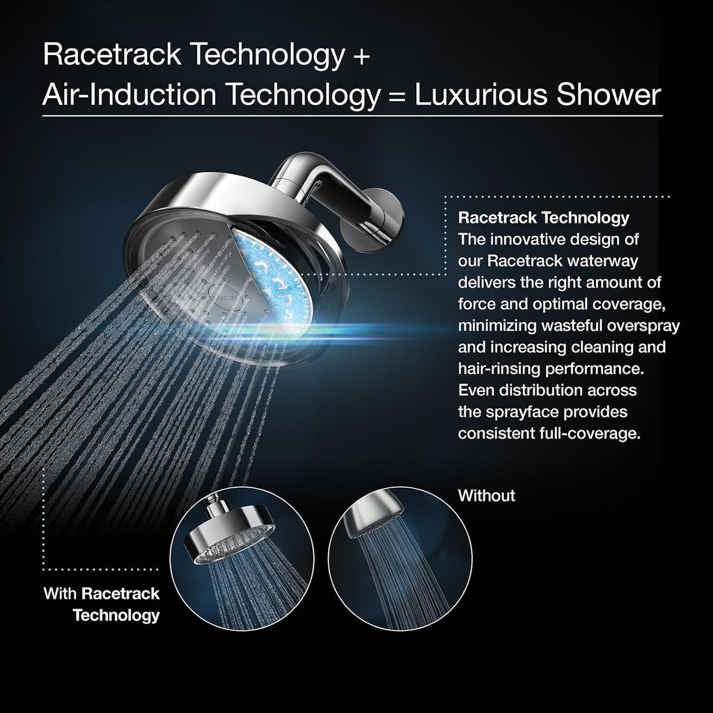 KOHLER 13694-BV Traditional Round Rain Showerhead with Katalyst Air Induction Spray, 2.5 GPM, 12-Inch, Vibrant Brushed Bronze