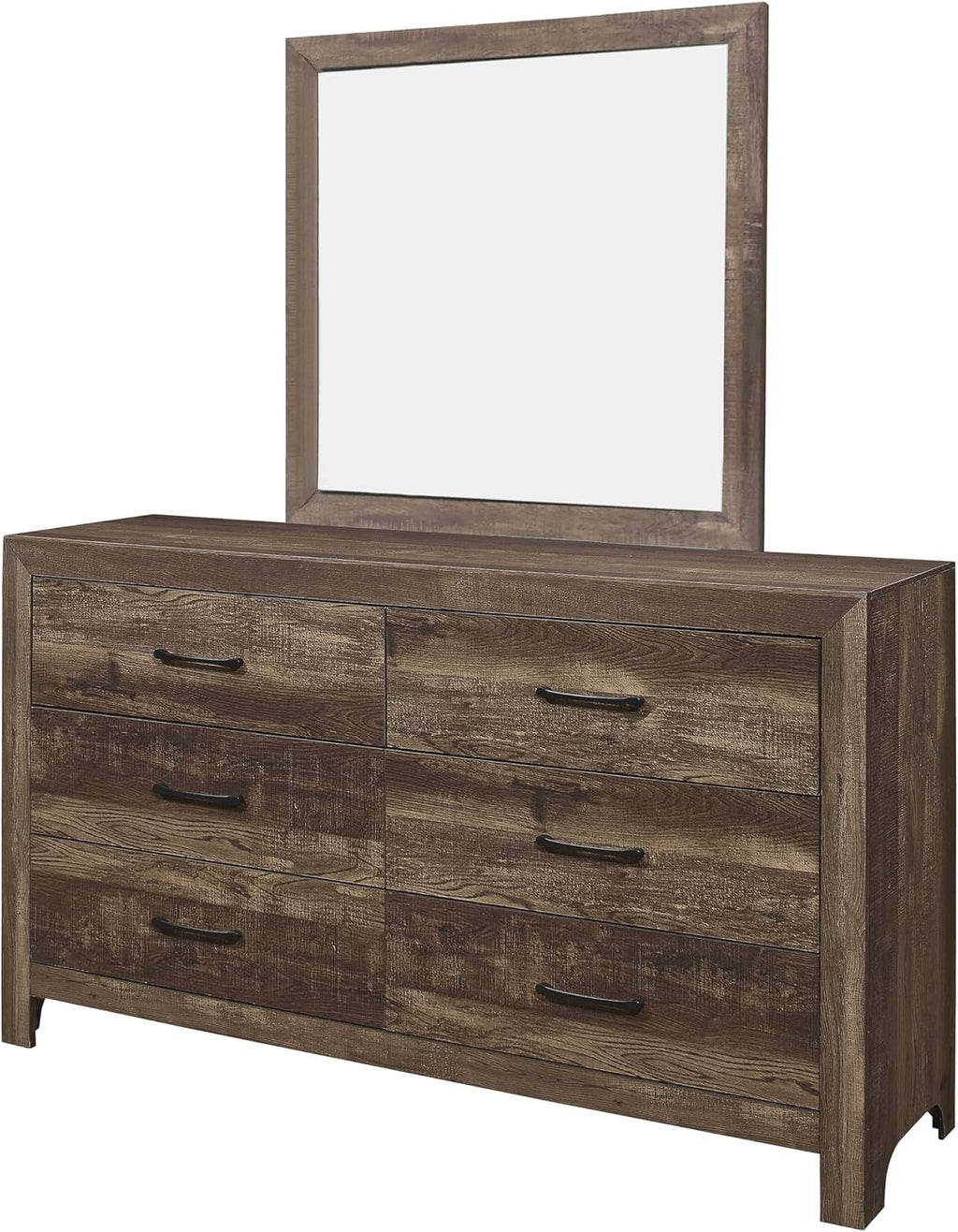 Benzara Bo Four Piece Queen Size Bedroom Set- Brown
