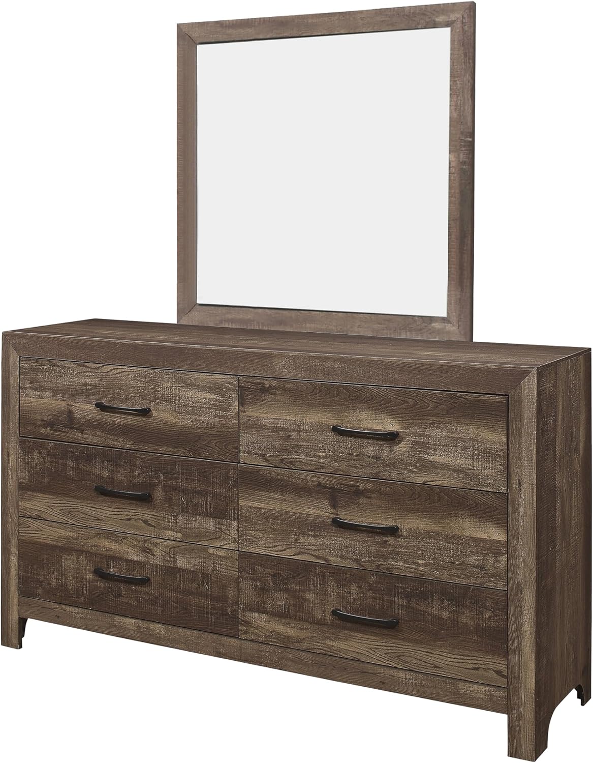 Benzara Bo Four Piece Queen Size Bedroom Set- Brown