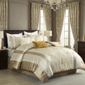 Bedduvit Luxury 7 Piece Bed in Bag, Vintage Damask Jacquard Thick California King Comforter Set, Luxurious Genuine Patchwork Cal King Bedding Set with Bed Skirt, Decor Pillows, Shams, Gold/Beige/Cream