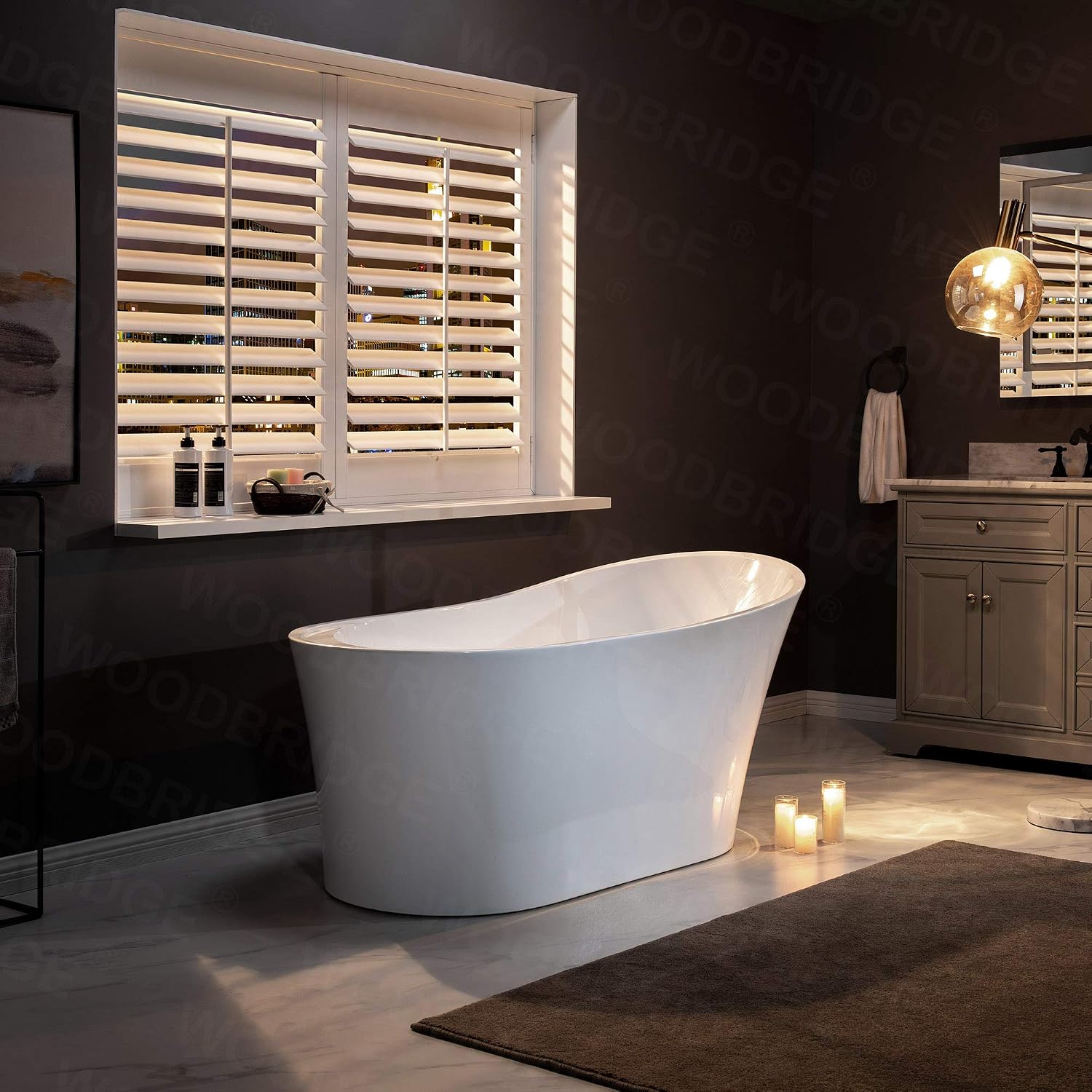 WOODBRIDGE B0084-MB-Drain&O Bathtub, Matte Black