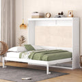 Merax Modern Farmhouse Solid Wood Murphy Bed Chest/Space Saving/Wood Slat Support/Queen,White
