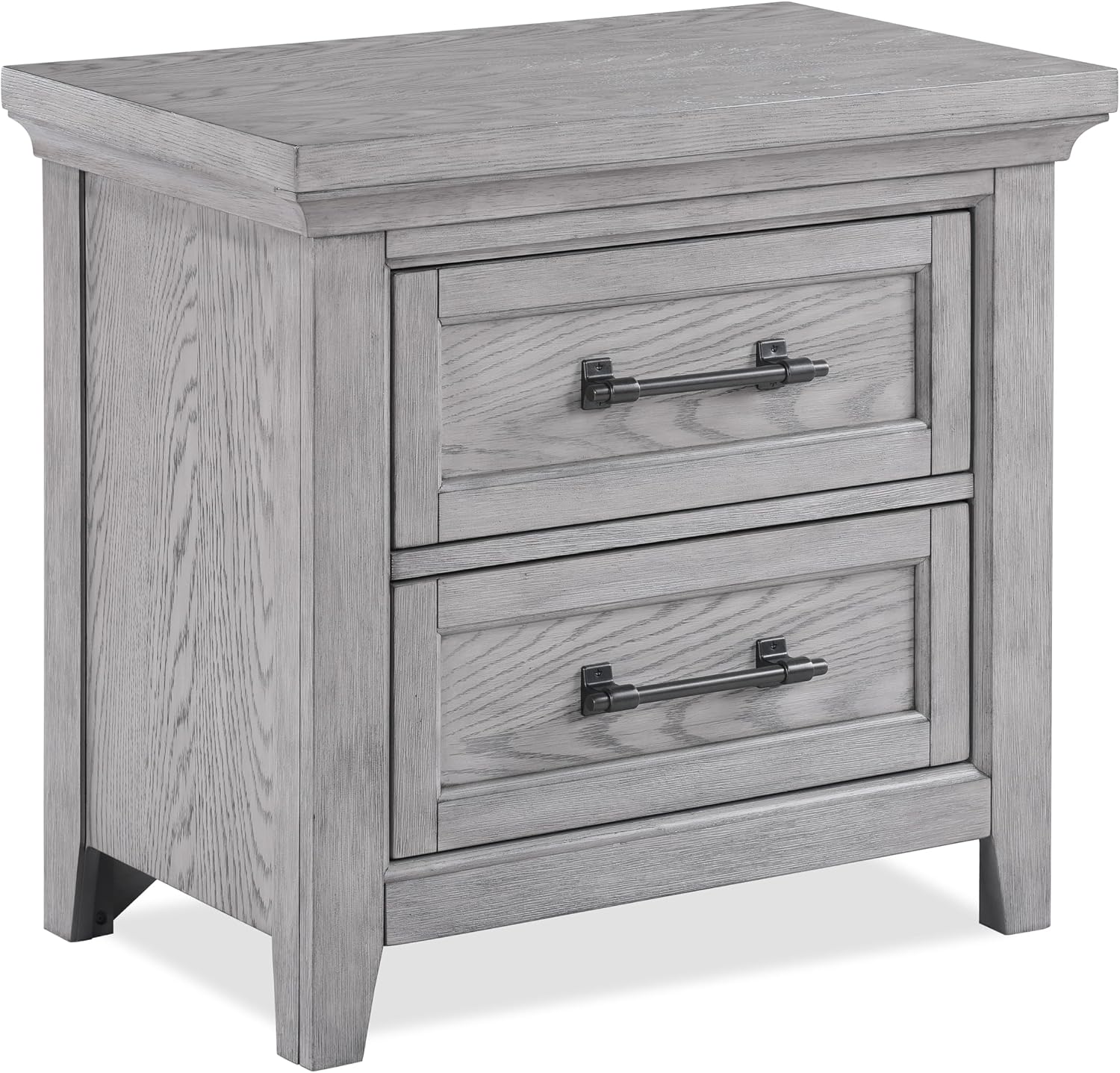 MASARA Rustic King Bed with Nightstand Set, Country Style Bedroom Furniture, Greige Wood Finish