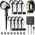 Low Voltage Landscape Lighting Kit, 12W Landscape Lights with Transformer 65FT UL-Listed Wire & Connectors, 2700K Waterproof Outdoor Garden Lights for Yard House Tree 12V-24V 8Pack
