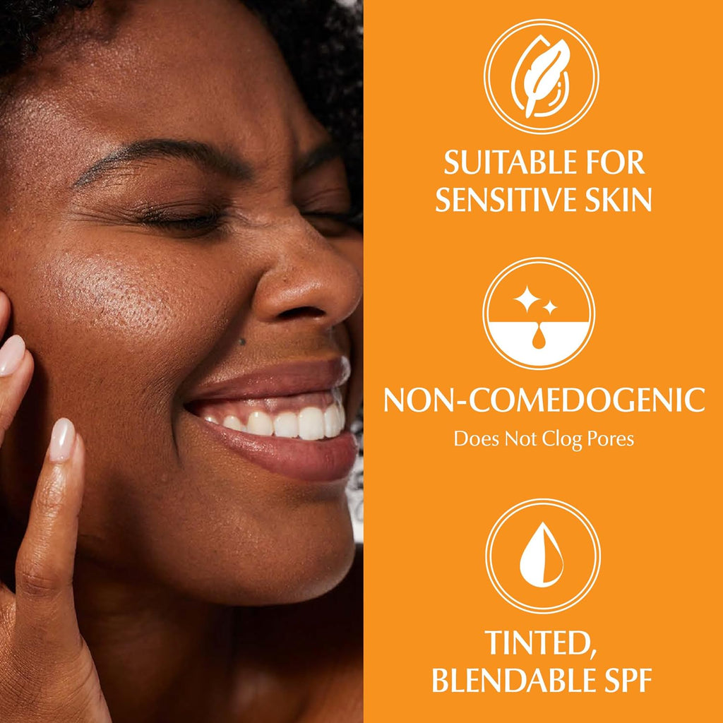Eucerin Sun Tinted Sensitive Mineral Face Sunscreen Lotion SPF 35, Non-Comedogenic Mineral Sunscreen with Gentle Zinc Oxide Protection for Sensitive Skin, 1.7 Fl Oz Bottle (Pack of 12)