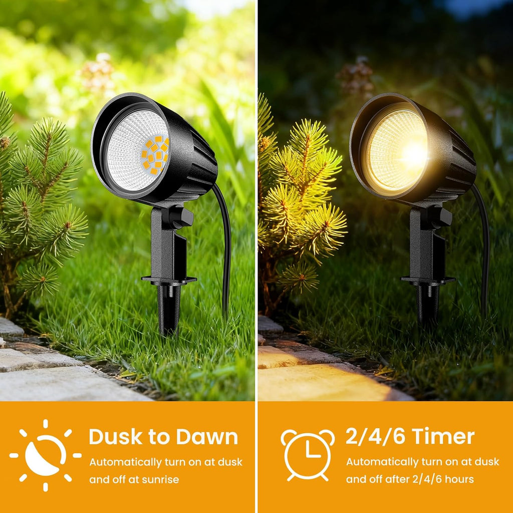 12W Landscape Lighting Kit, Low Voltage Landscape Lights with Transformer 100FT UL-Listed Wire & Connectors, 2700K Waterproof Outdoor Spot Lights for Yard House Tree 12V-24V 12Pack