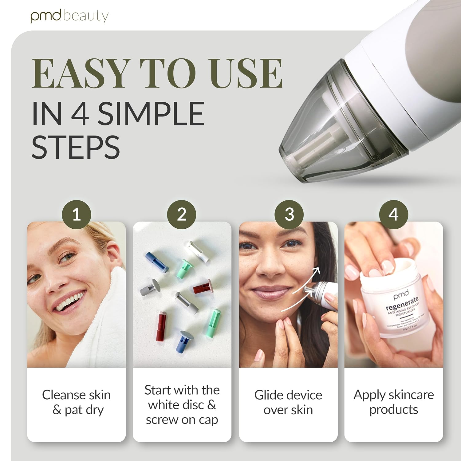 PMD Beauty Personal Microderm Pro - At-Home Use, Facial Exfoliator Tool, Microdermabrasion Machine Kit for Face and Body Skincare