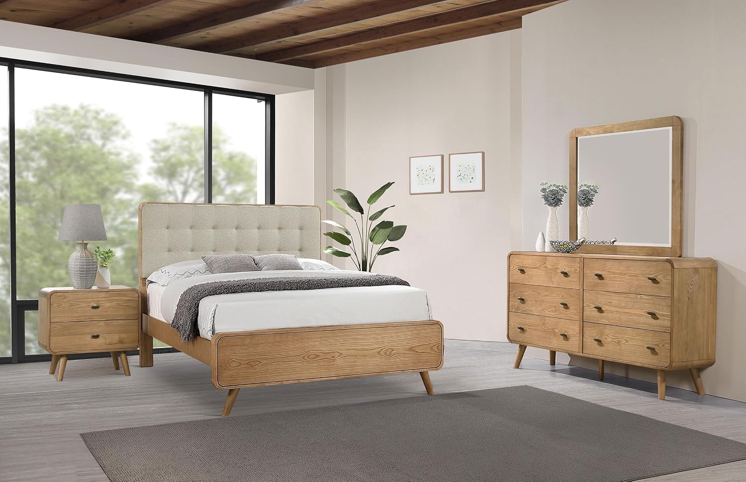 Coaster Home Furnishings Robyn 4-Piece Queen Bedroom Set Light Ash