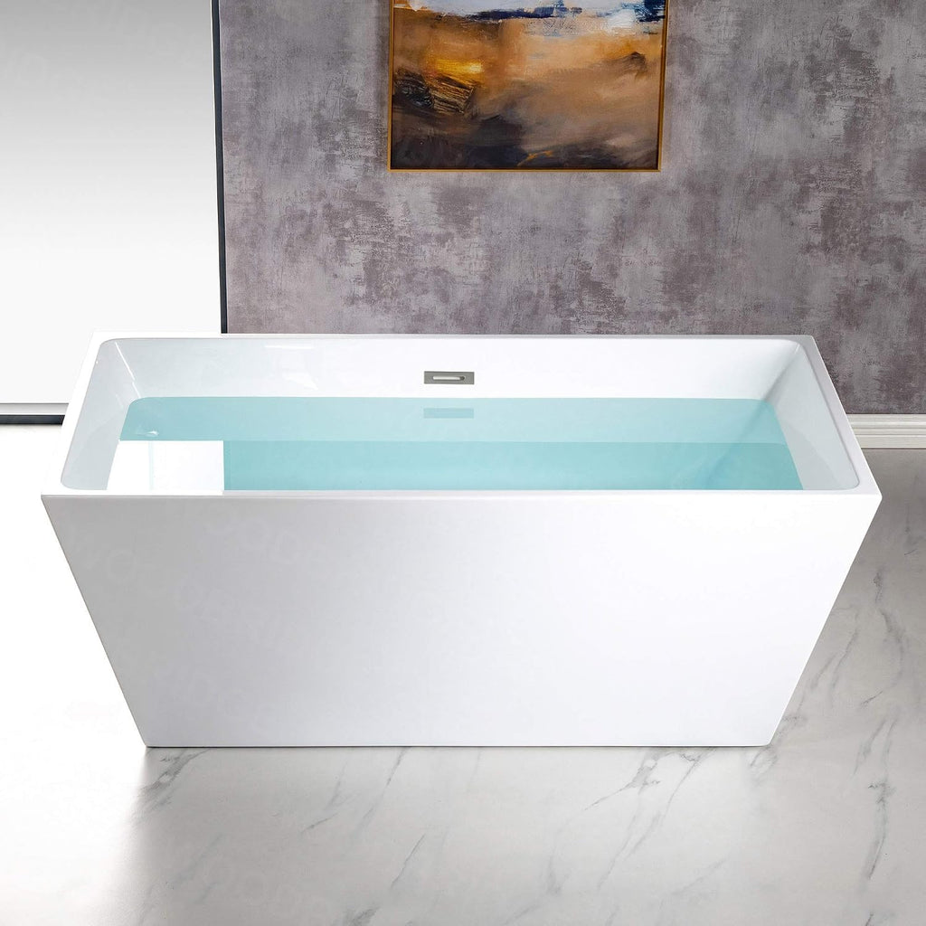 WOODBRIDGE B1412-C-Drain &O Bathtub, WHITE