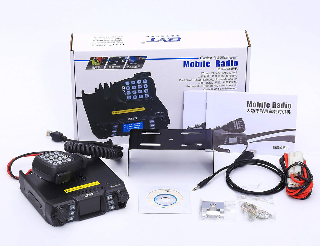 QYT KT-980PLUS 50W Dual Band GMRS Mobile Radio - Car Two Way Radio with 4 Displays & Quad Standby with Repeater Capability, 200 Channels,GMRS Radio Base Station for Off-Roading & Vehicle Driving