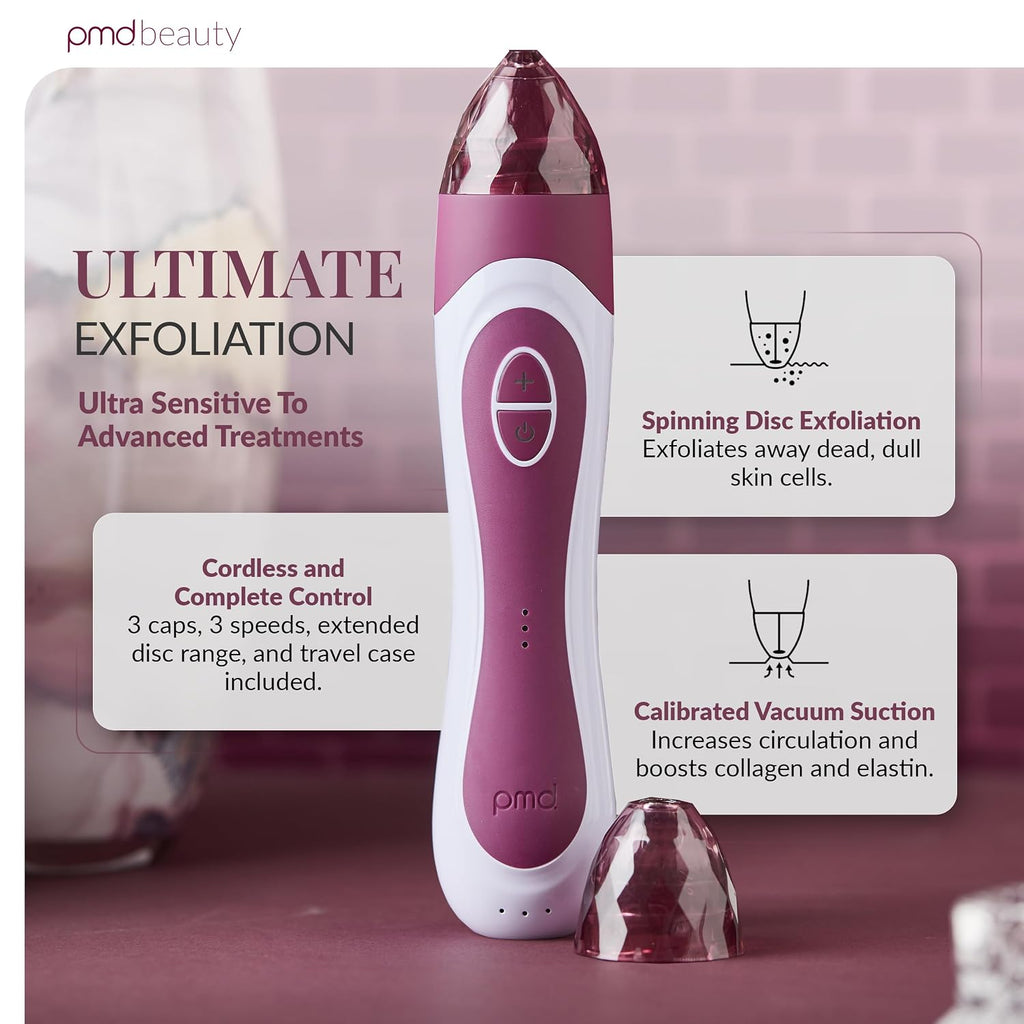 PMD Beauty Personal Microderm Elite Pro - At-Home Use, Facial Exfoliator Tool, Microdermabrasion Machine Kit for Face and Body Skincare