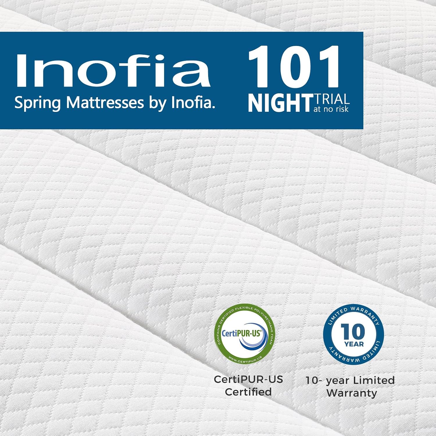 Inofia Full Mattress, 12 Inch Hybrid Innerspring Mattress Cool Bed with Breathable Soft Knitted Fabric Cover, 101 Nights Trial, Full Size Mattresses