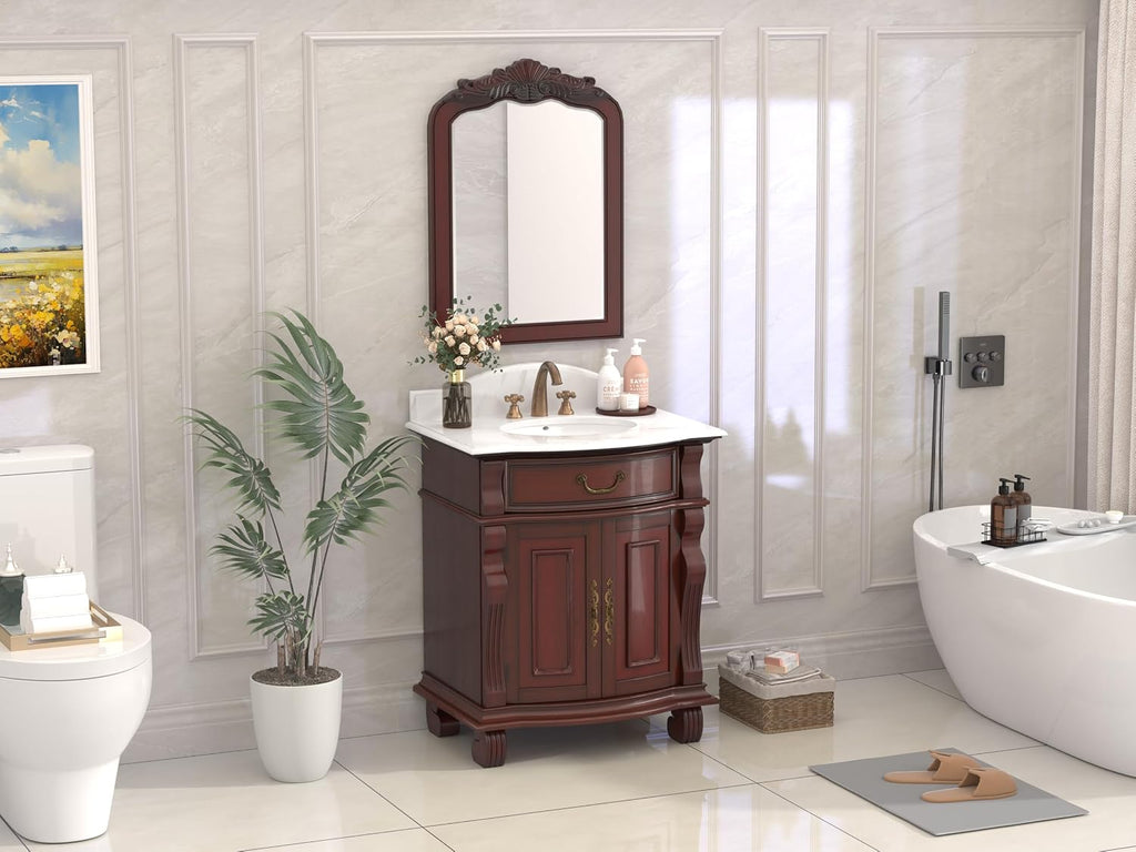 Hopkinton Bathroom Vanity with Stone top (White countertop, 30 inch)
