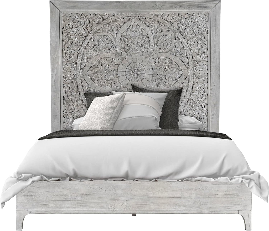 Modus Furniture Solid-Wood Low-Profile Bed, Full, Boho Chic - Washed White