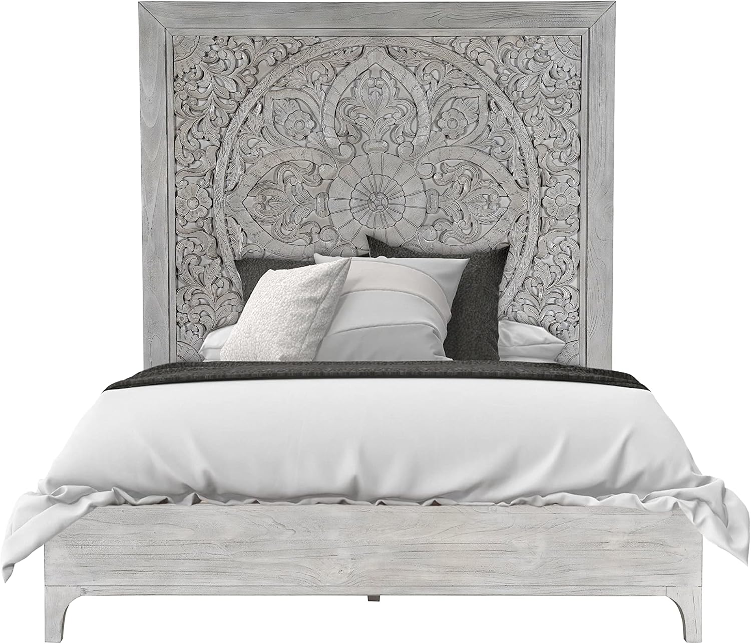 Modus Furniture Solid-Wood Low-Profile Bed, Full, Boho Chic - Washed White