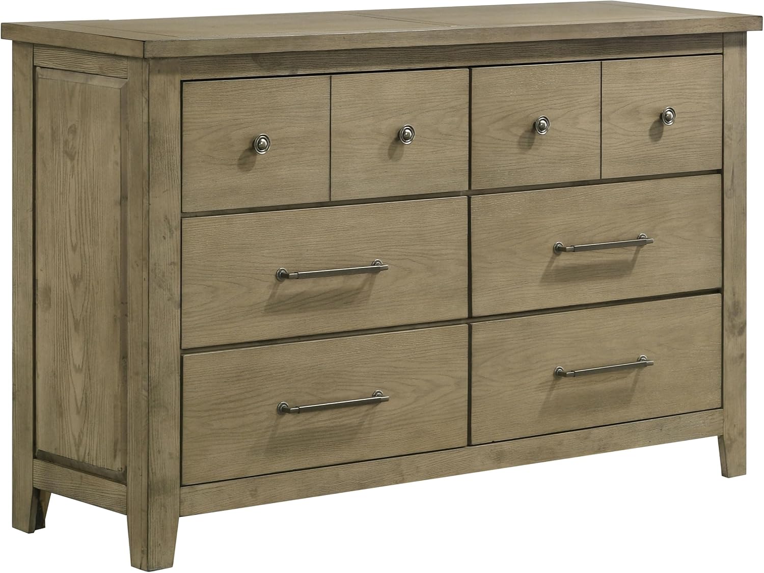 Coaster Home Furnishings - Hazlewood - Wood - 5-Piece Bedroom Set with Rustic Style, Slatted Headboard and Metallic Accent - Bedroom - Eastern King Size - Vineyard Oak - 207531KE-S5