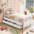 SOFTSEA Twin Captain Bed for Kids, Solid Wood Storage Bed with 6 Drawers, No Box Spring Needed, White