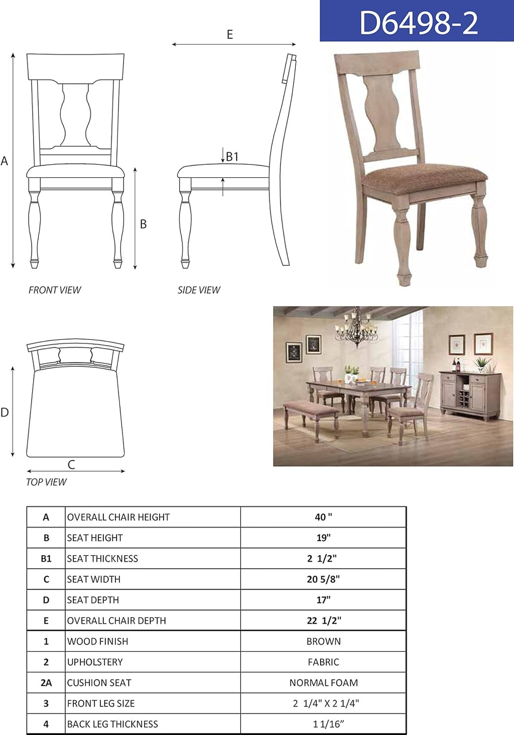 Kings Brand Furniture Charisma 8-Piece Dining Room Set – 2-Tone Brown Solid Wood Extendable Table with 18 inches Butterfly Leaf, 6 Upholstered Chairs and Buffet Server, Traditional Dining Furniture