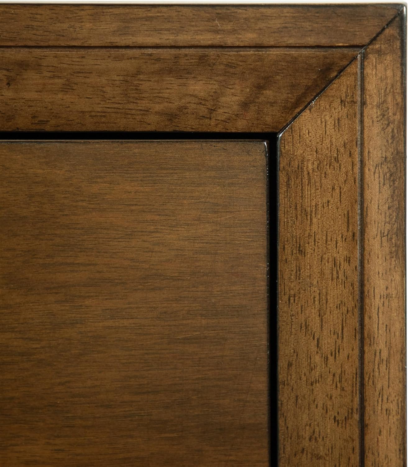 Furniture of America Extan Modern Solid Wood 5-Piece Bedroom Set with Beveled Corner, Metal Center Glide, Zinc Iron Bronze Knobs, Box Spring Needed, Queen, Walnut