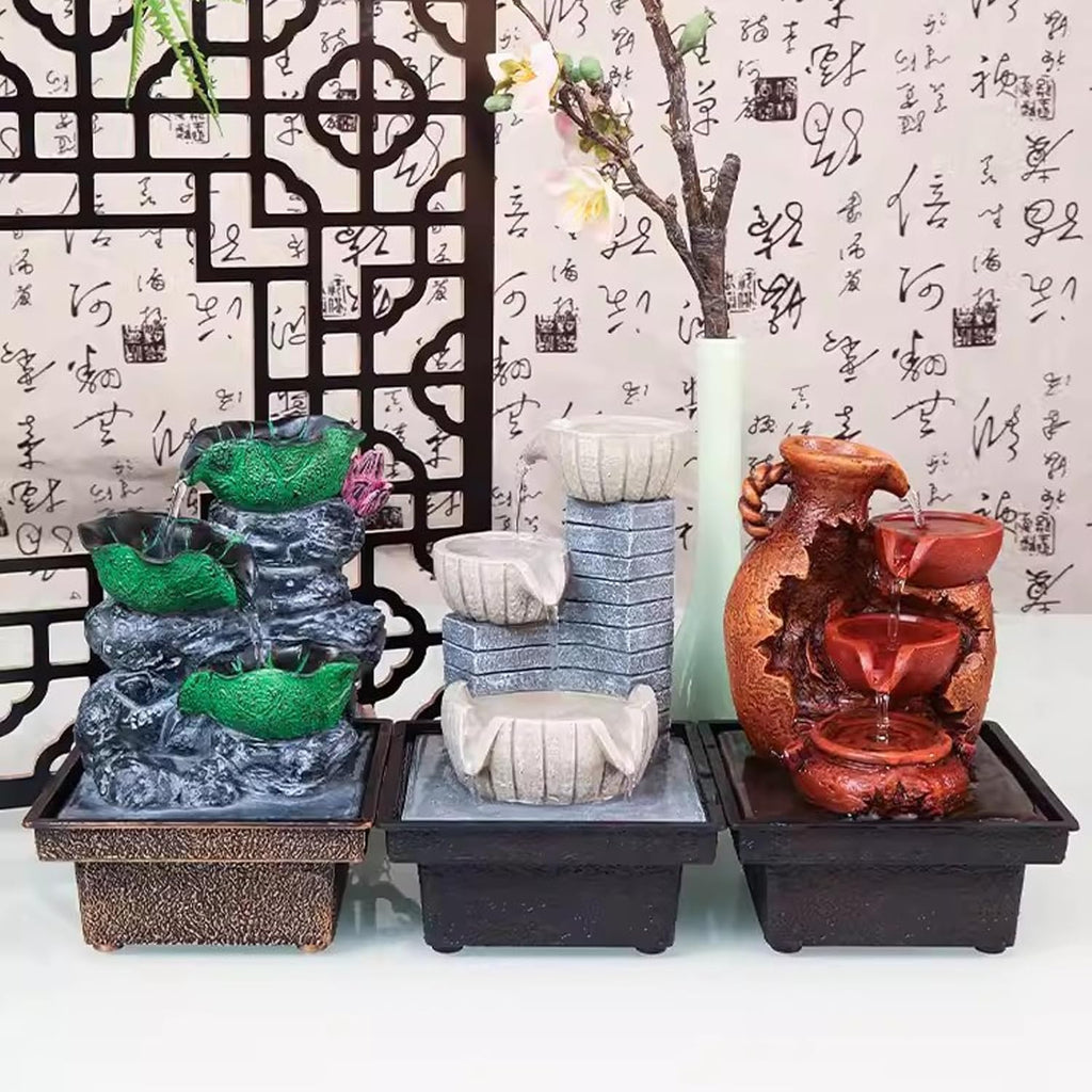 Tabletop Fountain Zhaocai Flowing Water Decoration Small Fountain Bar Chinese Style Desktop Decoration Decoration Decoration Gift Decoration Desktop Fountain (Color : A)