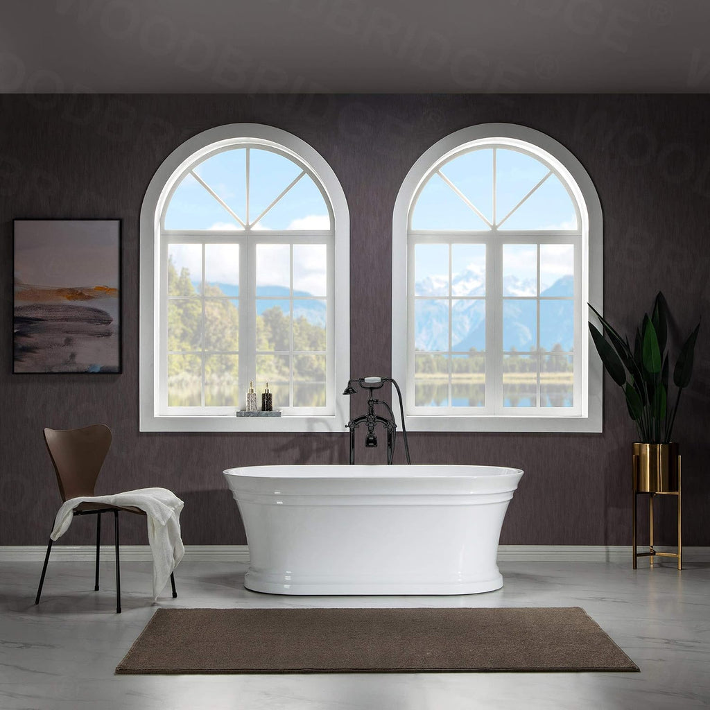 WOODBRIDGE BTA1536-ORB-Drain &O+F0029ORB BATHTUB, Oil Rubbed Bronze