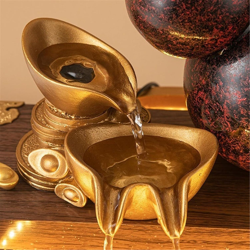 Tabletop Fountain Indoor Tabletop Waterfall Fountain Flowing Water Ornaments Desktop Fountains Calming Sound